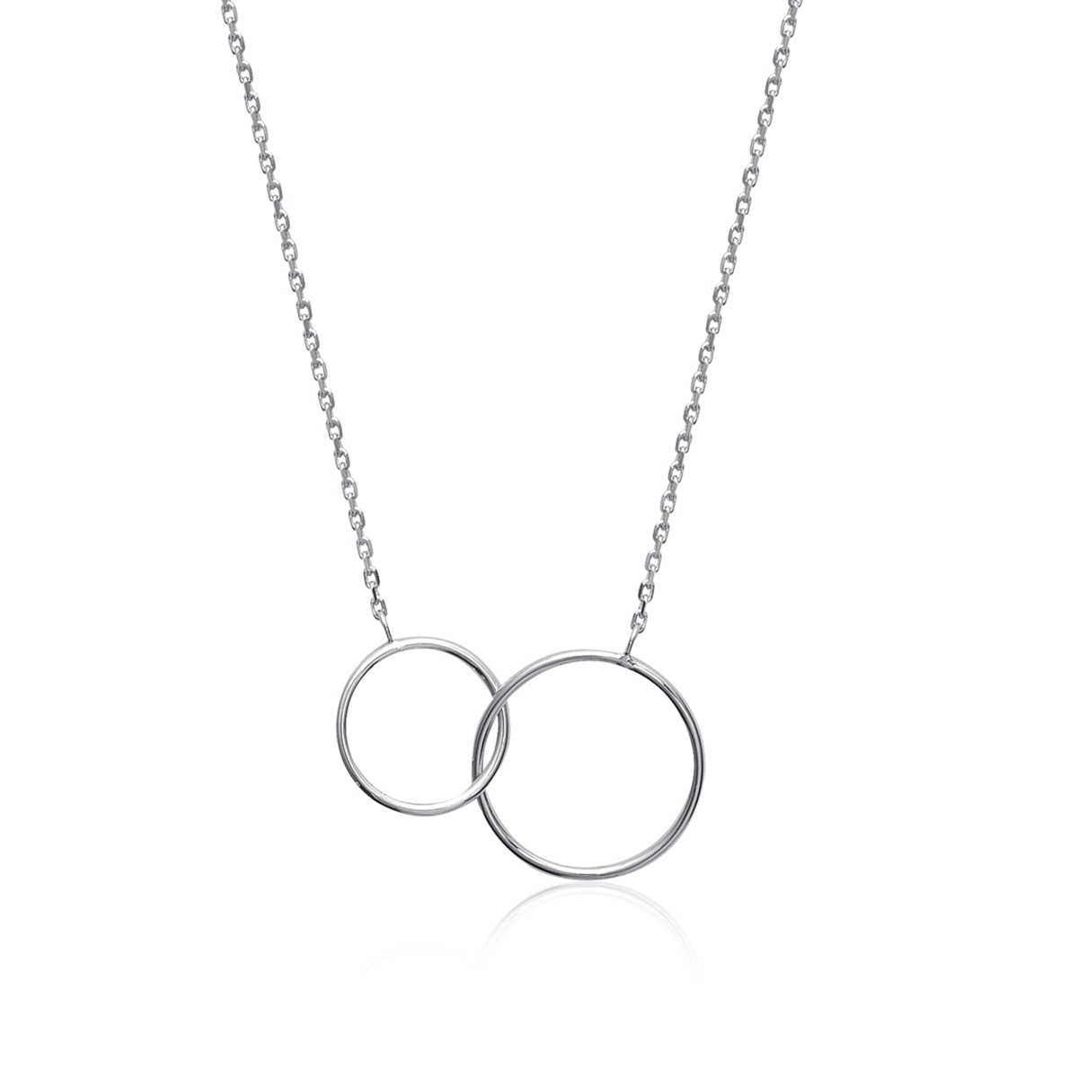 Collier argent 925 anneaux entrelacés 45 cm