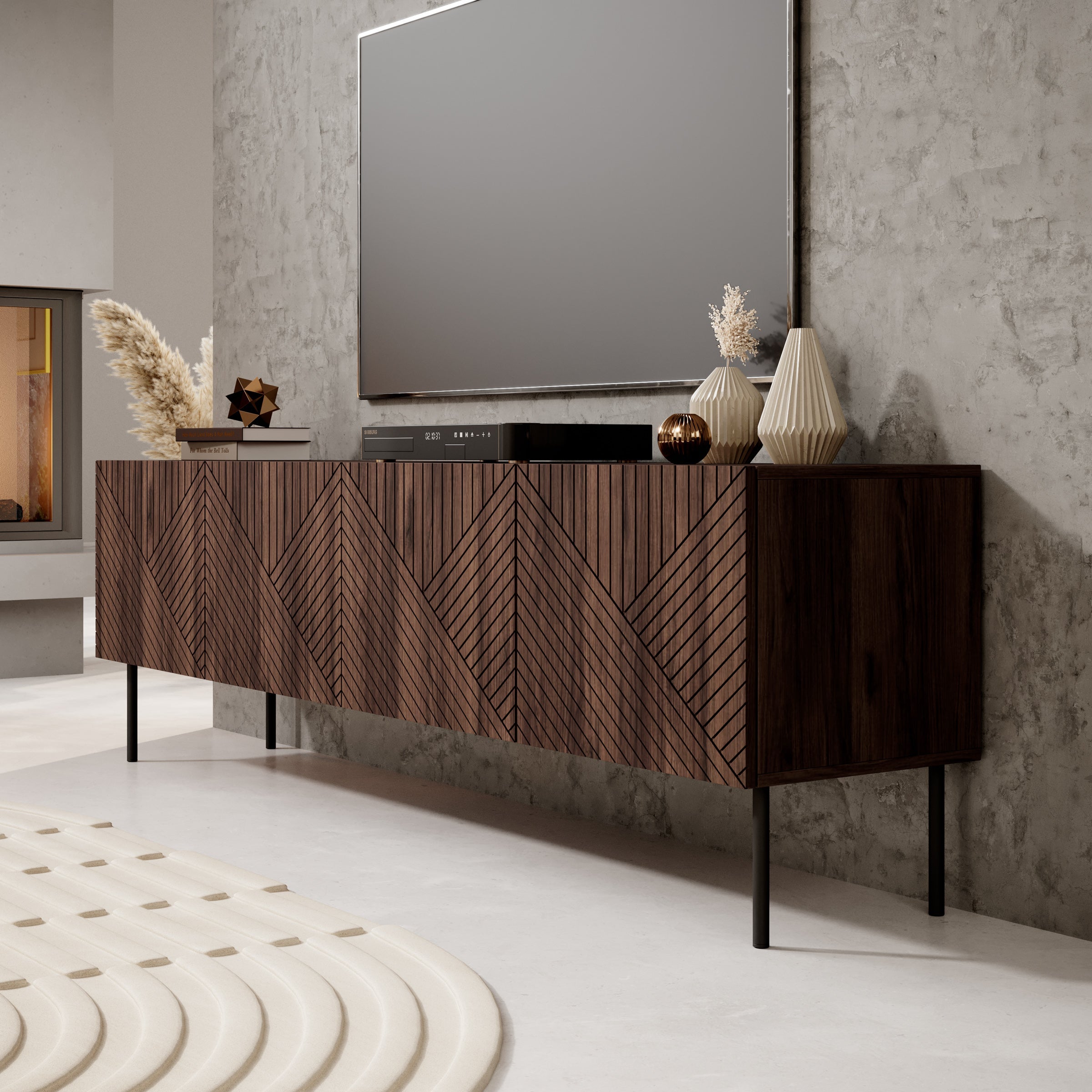 Meubella - TV-Meubel Adelaide - Eiken - 190 cm