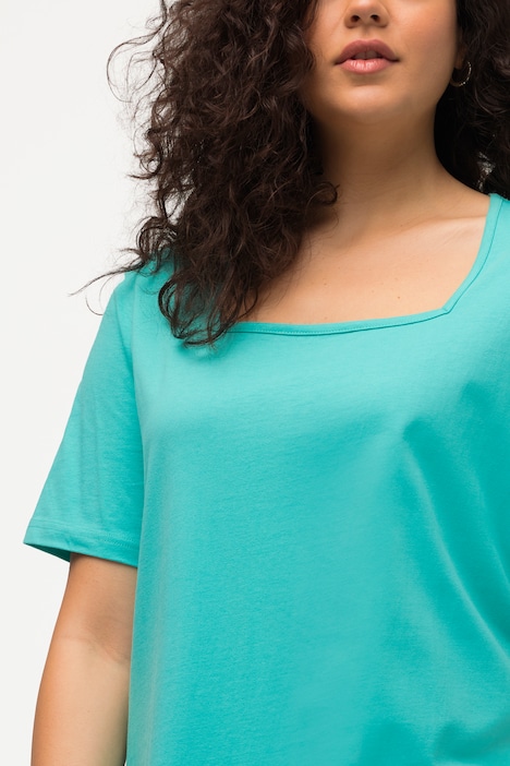 Longshirt, Classic, Carree-Ausschnitt, Halbarm