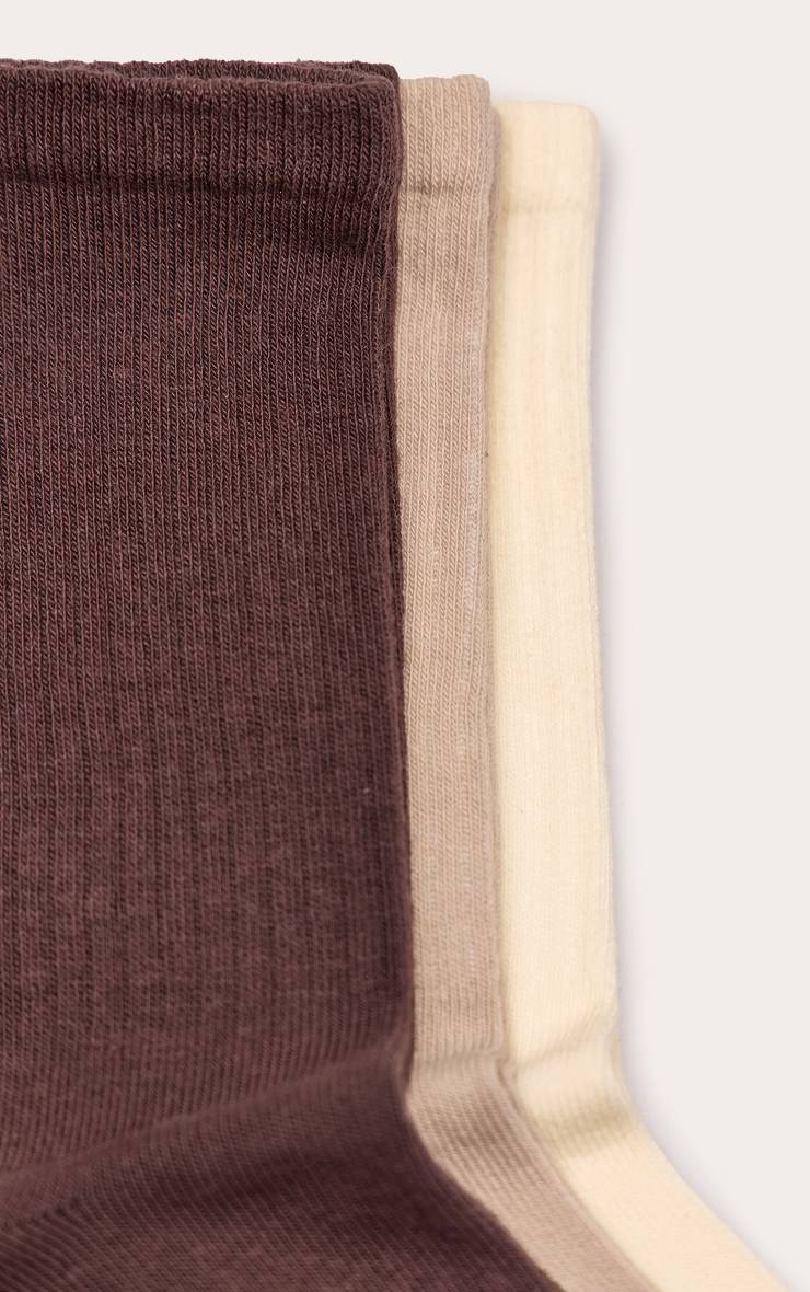 Marron Lot De 3 Paires De Chaussettes Côtelées