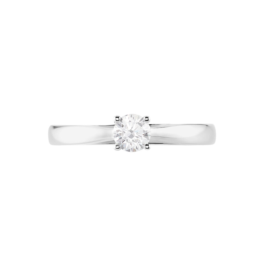 Bague Solitaire Iris Or Blanc Diamant