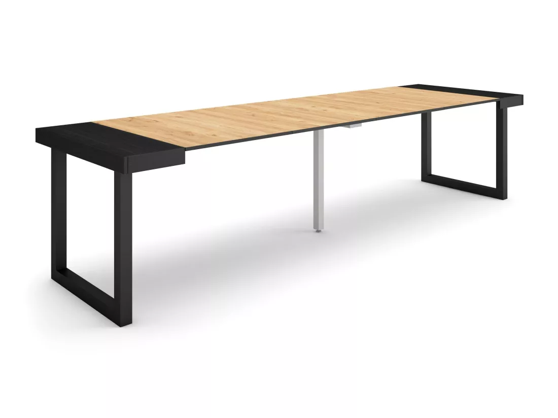 Table console extensible, 300, Pour 14 personnes, Pieds bois massif