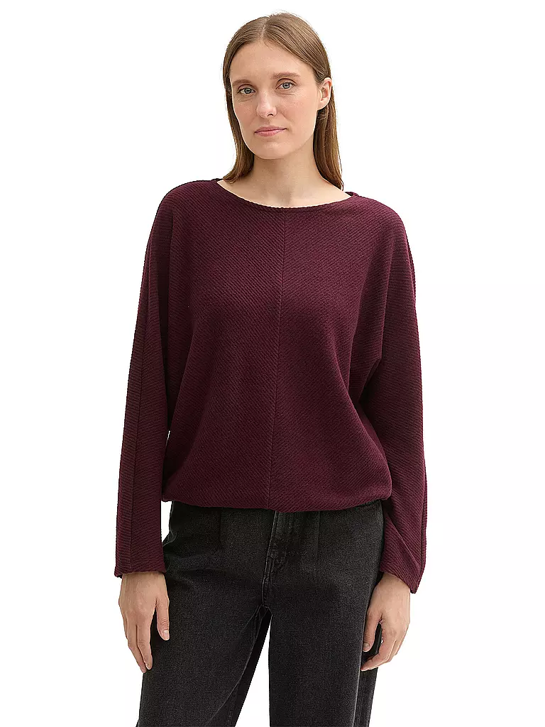 TOM TAILOR Langarmshirt dunkelrot