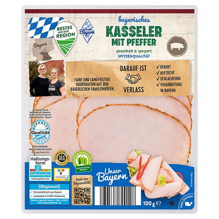 BESTES AUS DER REGION UNSER BAYERN Kasseler-Aufschnitt 100 g, Pfeffer