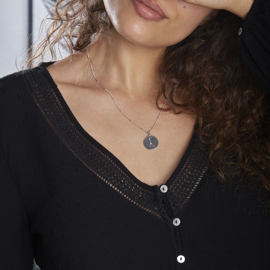 Collier Astr Argent Oxydes De Zirconium