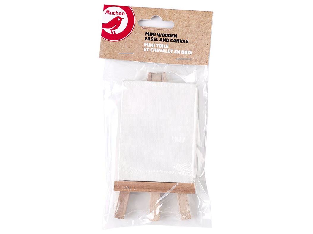 MINI CAVALETE AUCHAN MADEIRA COM TELA 12CM