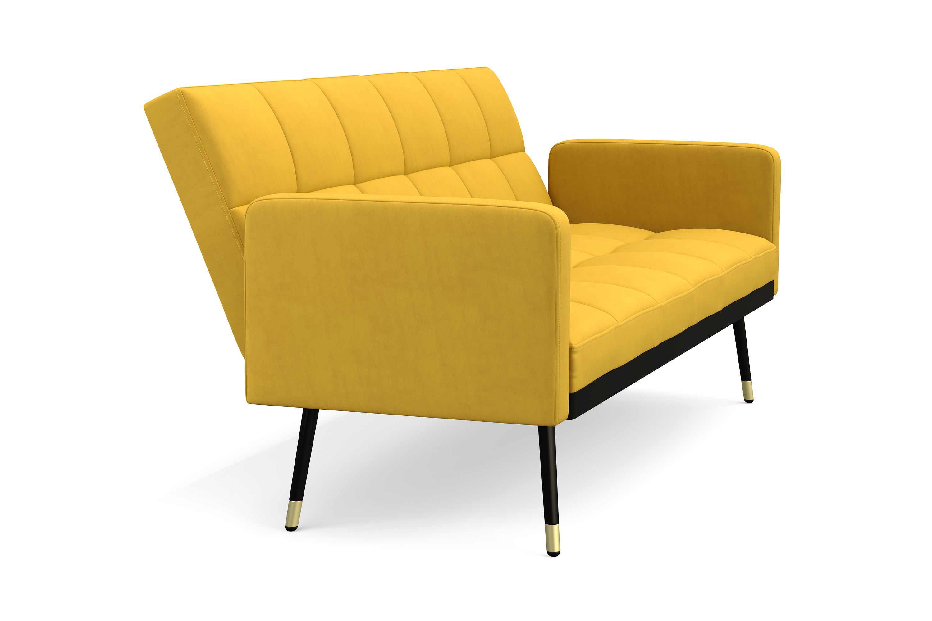 Schlafsofa Samt CALVIN gelb