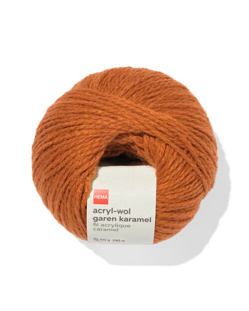 fil de laine acrylique caramel 100g 165m