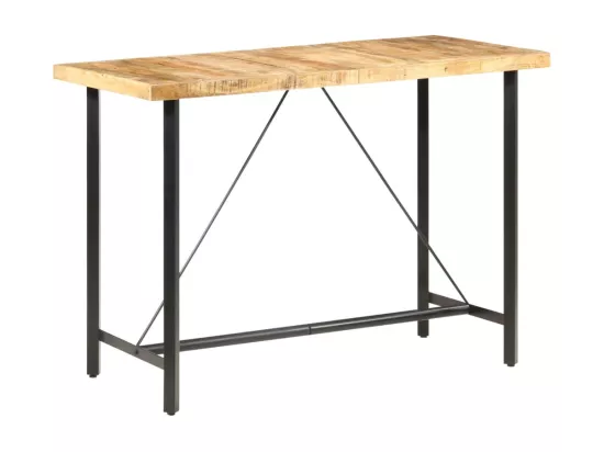 Table de bar 150x70x107 cm Bois de manguier brut