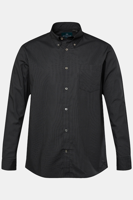 Boston Park Hemd, Langarm, Minimal-Muster, Buttondown-Kragen, Comfort Fit, bis 8 XL