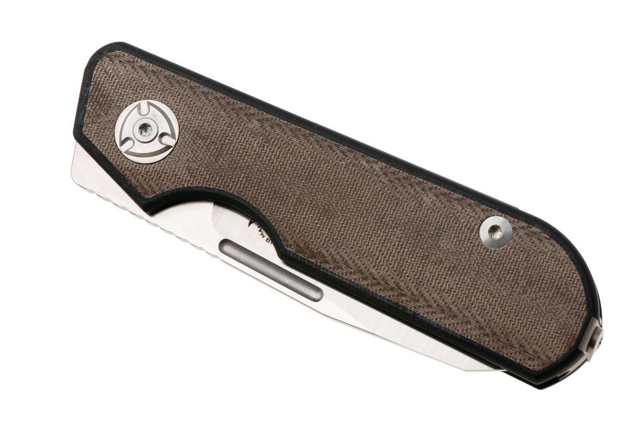 Liong Mah Traveller Sheepfoot Green Canvas Micarta zakmes