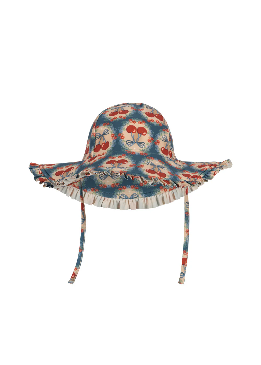 Maya badehat - cherry bow blue - 12-18M