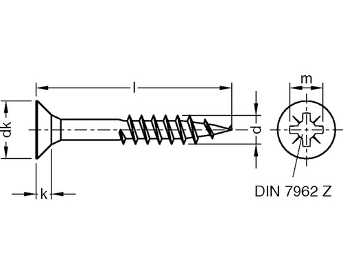 JD79 Spaanplaatschroef 4,5x50 mm verzinkt geel gechromateerd, 500 stuks