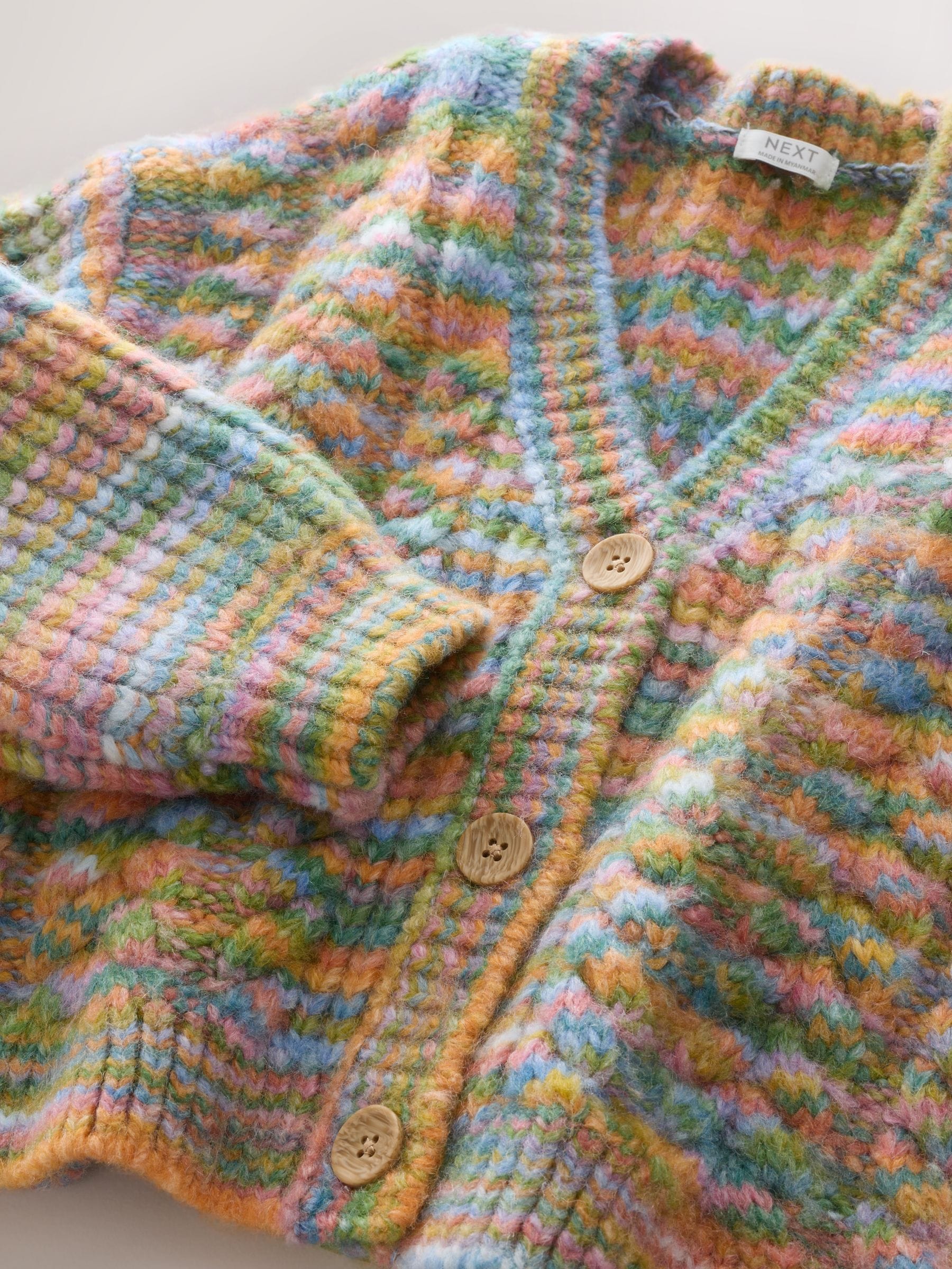 Regenboog - Kabelgebreid vest (3-16jr)