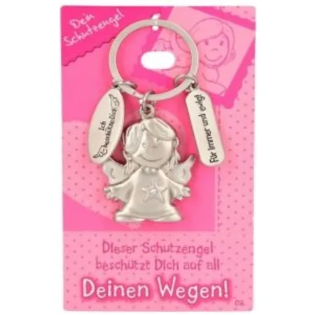 Depesche Schutzengel Schlüssel-Anhänger aus Metall, Glücksbringer mit Engel, Deinen Wegen!