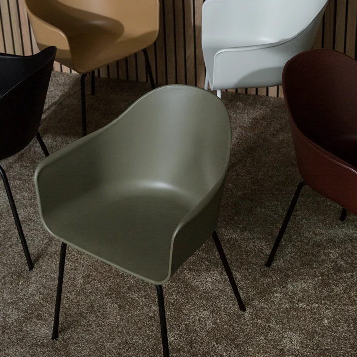 Audo - Harbour Chair (Stahl), schwarz / oliv