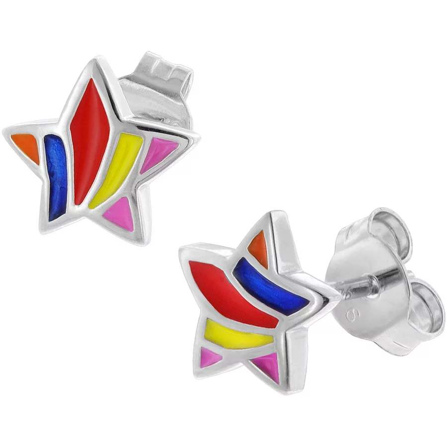 trendor Kinder Ohrringe Silber 925 Stern Ohrstecker silver
