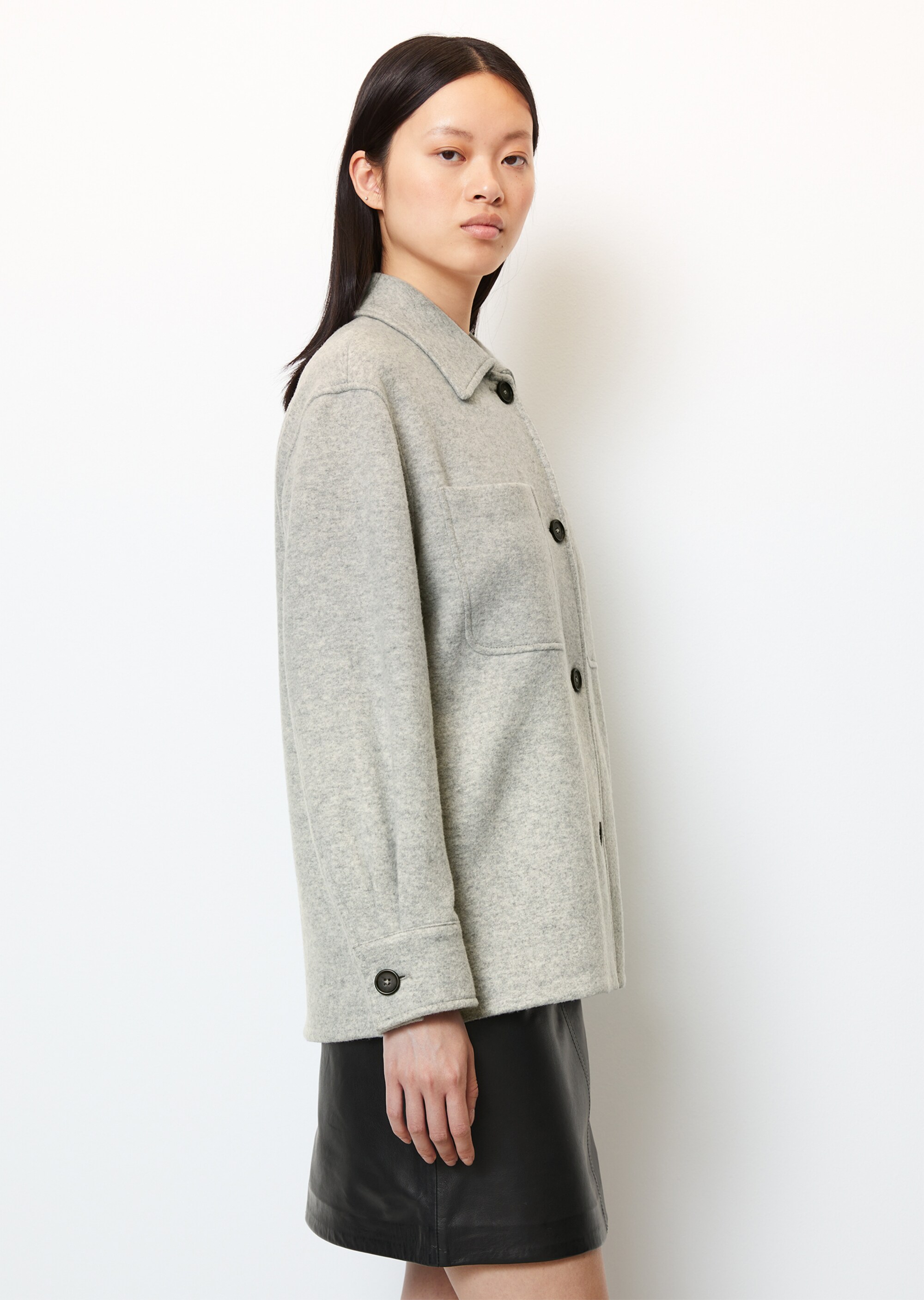 Edle Jersey-Shirt-Jacke aus italienischer Wolle-Mix-Qualität