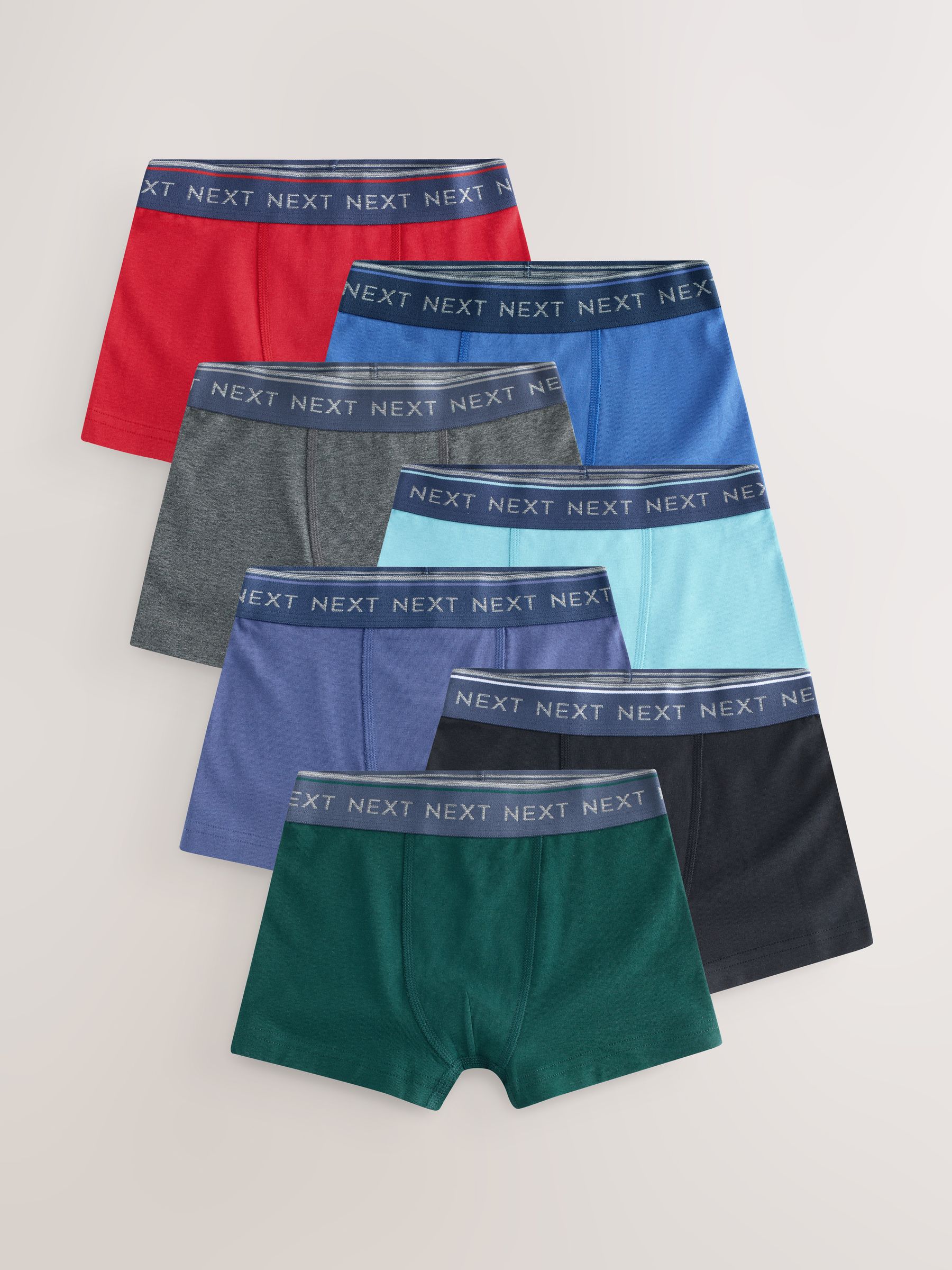 Primaire kleuren met Zwart tailleband - Verpakking van 7 trunks (2-16jr)