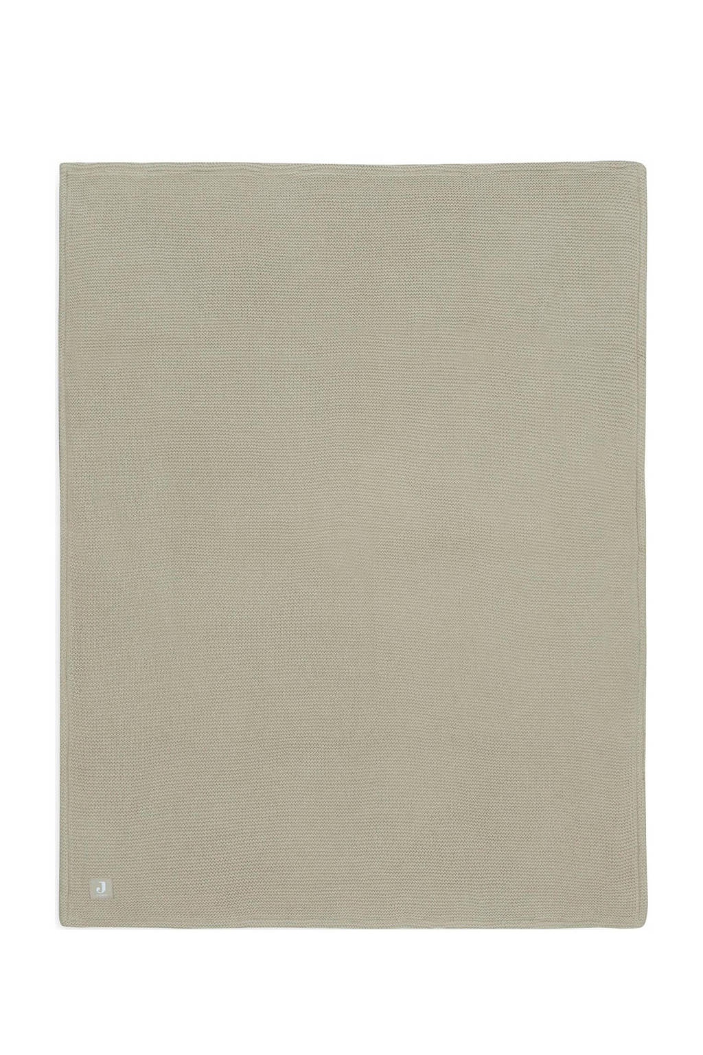 baby wiegdeken 75x100cm Basic Knit - Olive Green/Fleece
