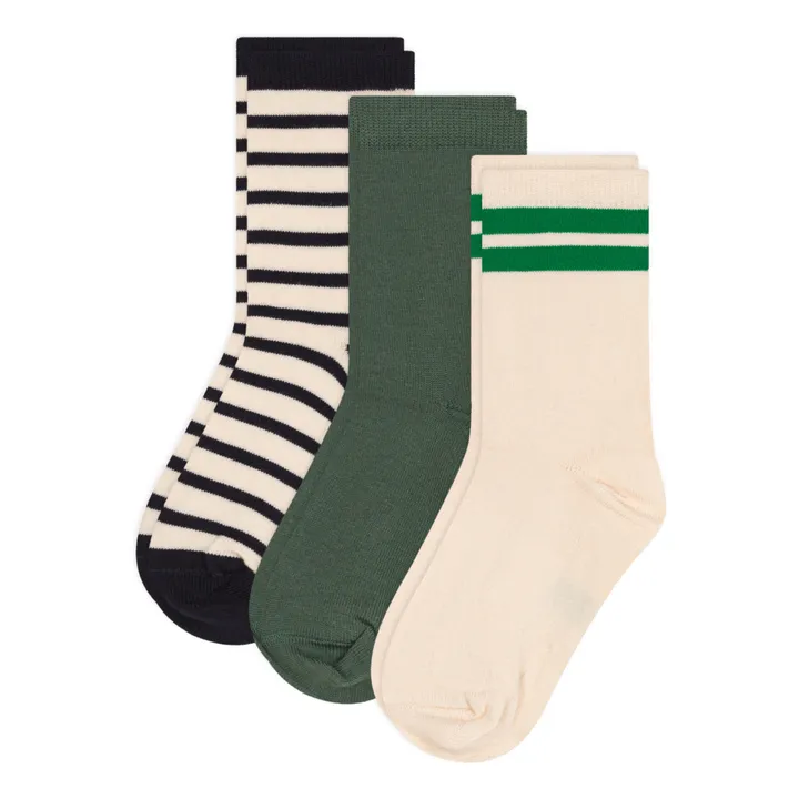 Petit Bateau Lot 3 Chaussettes Rayées | Ecru