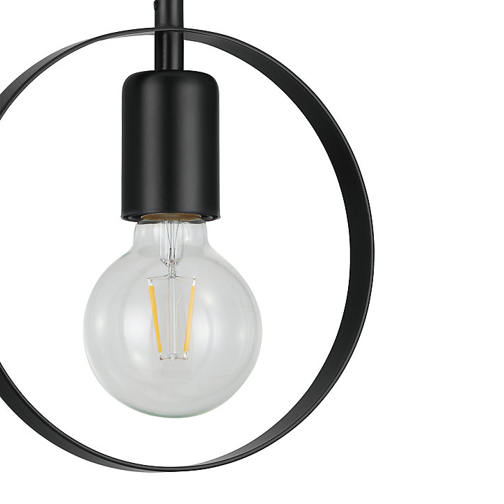 Suspension Kaitains E27 IP20 ⌀20cm noir