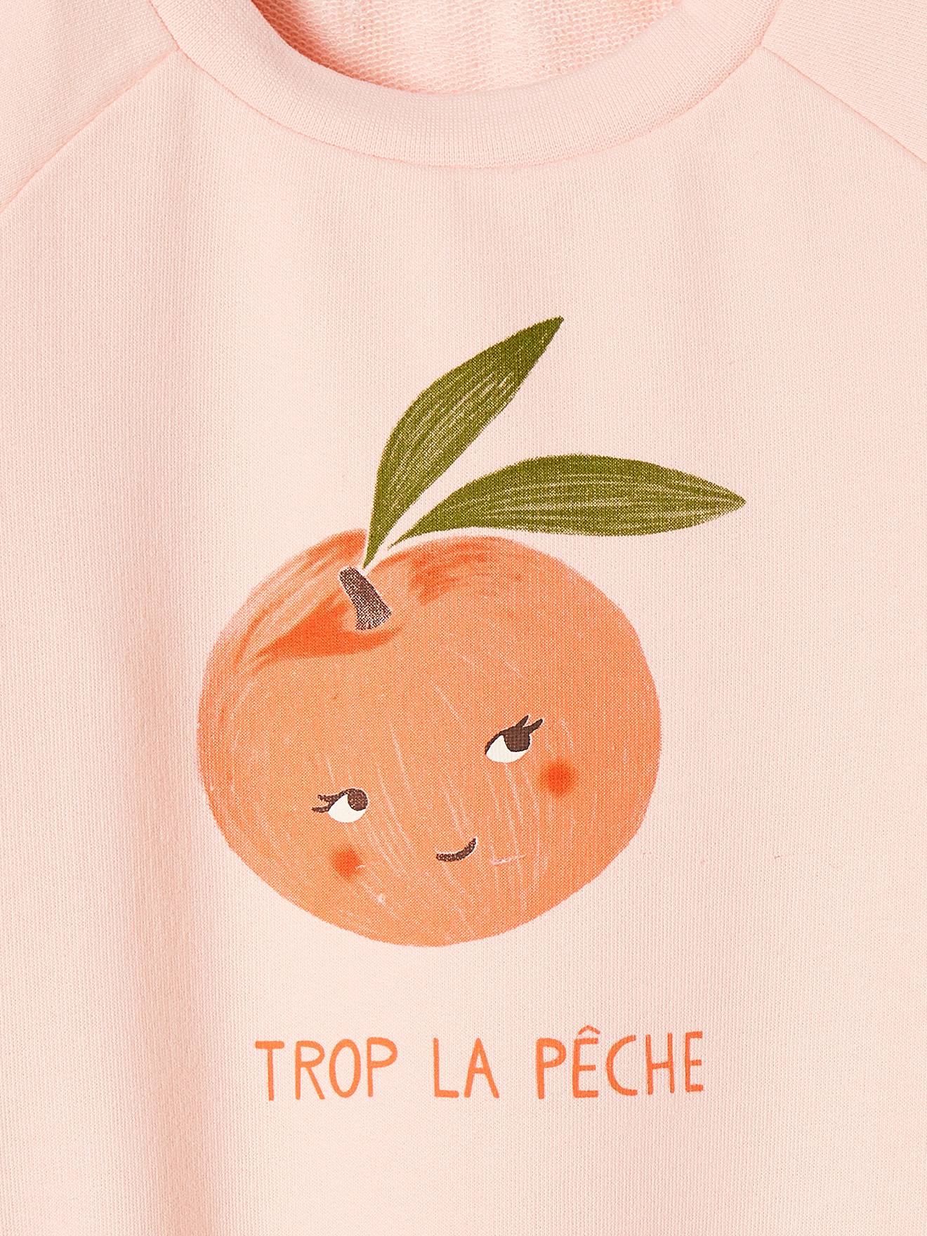 Moletom rosa claro com estampa de frutas para meninas