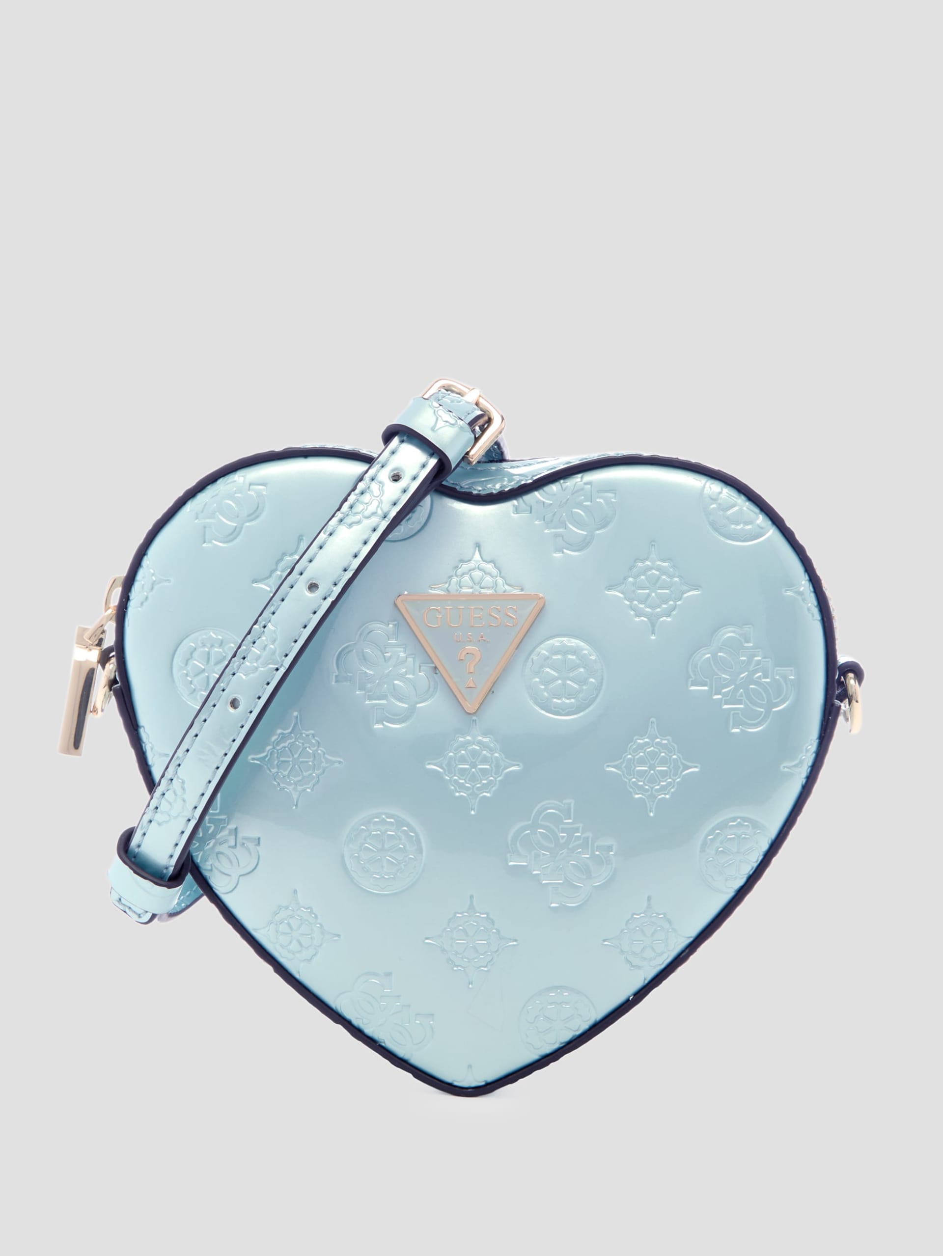 Bolsa pequena em formato de coração com logotipo em relevo Arnela