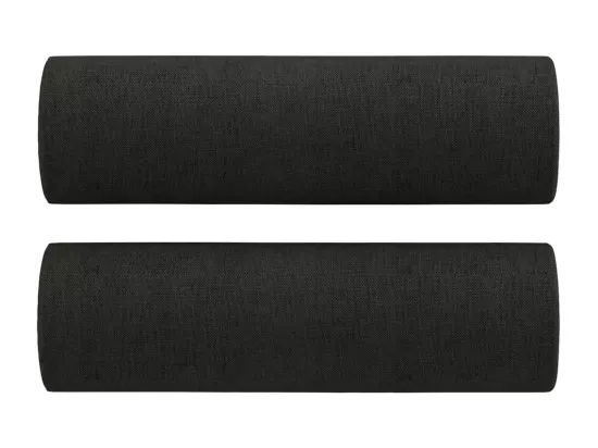Canapé 2 places avec oreillers décoratifs noir 140 cm tissu