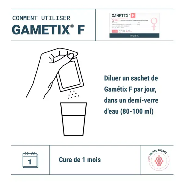 Densmore Gametix F Fertilidade, Concepção, Gravidez - Ácido Fólico - 1 mês
