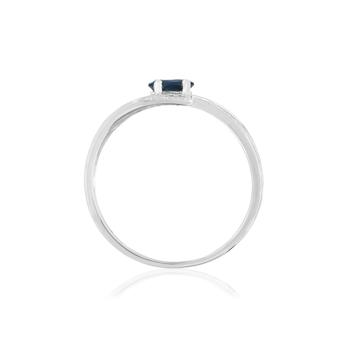 Bague or blanc 375, saphir