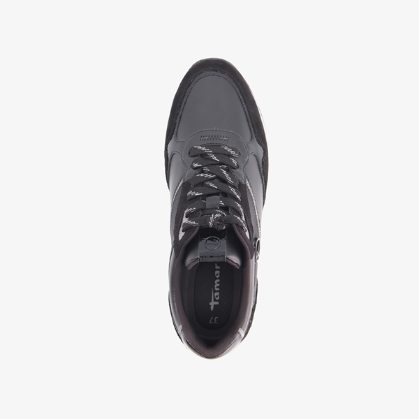 Tamaris leren dames sneakers met glitterdetails