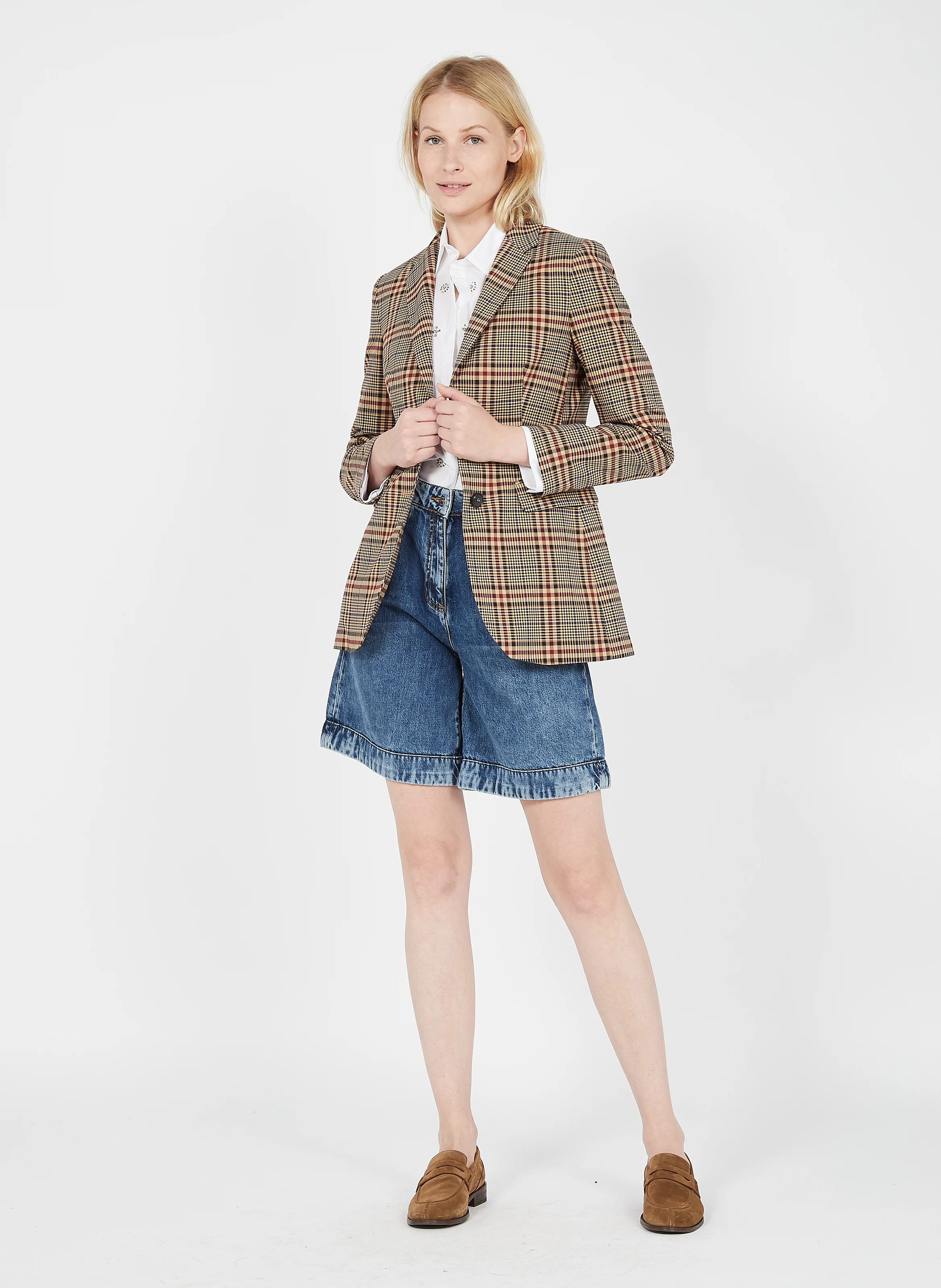 ASIA - Short en jean effet délavé| Jean brut