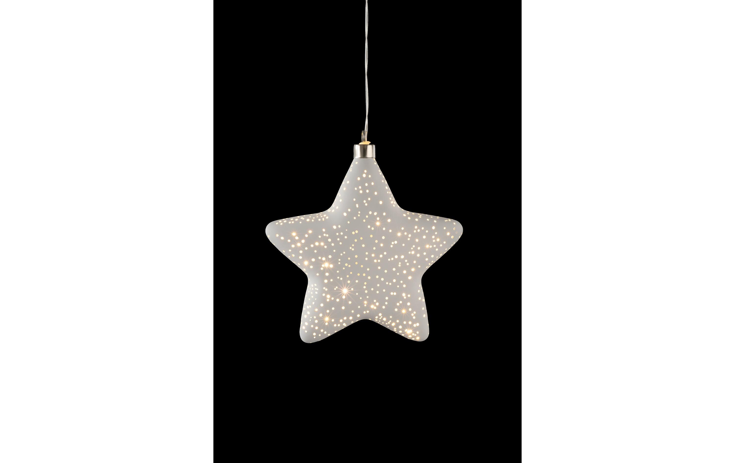 Hänger Glamour Star L, Ø 18 cm, WeissWeihnachtshänger für den Innenbereich