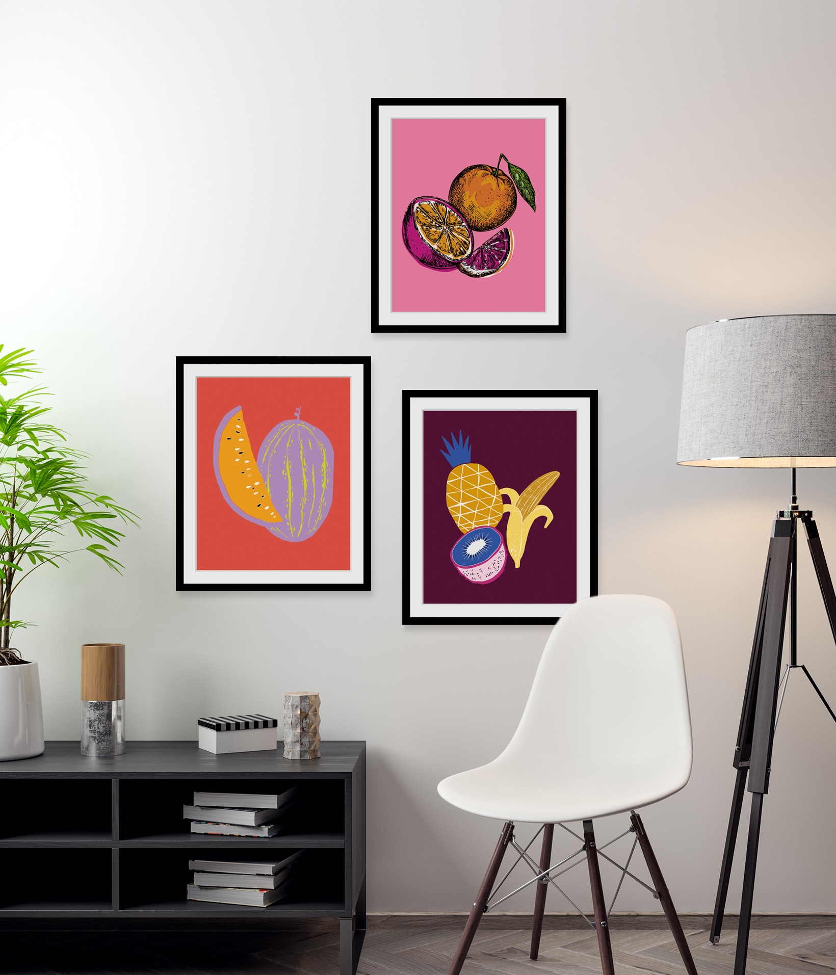 queence Bild »Mara« Kunst | Lebensmittel | Obst | Obst Bilder | Orange HD Premium Poster-Druck inkl. Holzrahmen