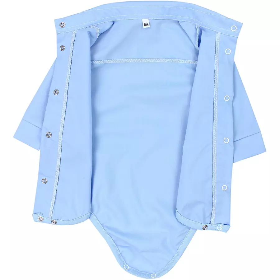 TupTam Jungen Baby Hemd-Body Langarm mit Kragen blau Modell 1