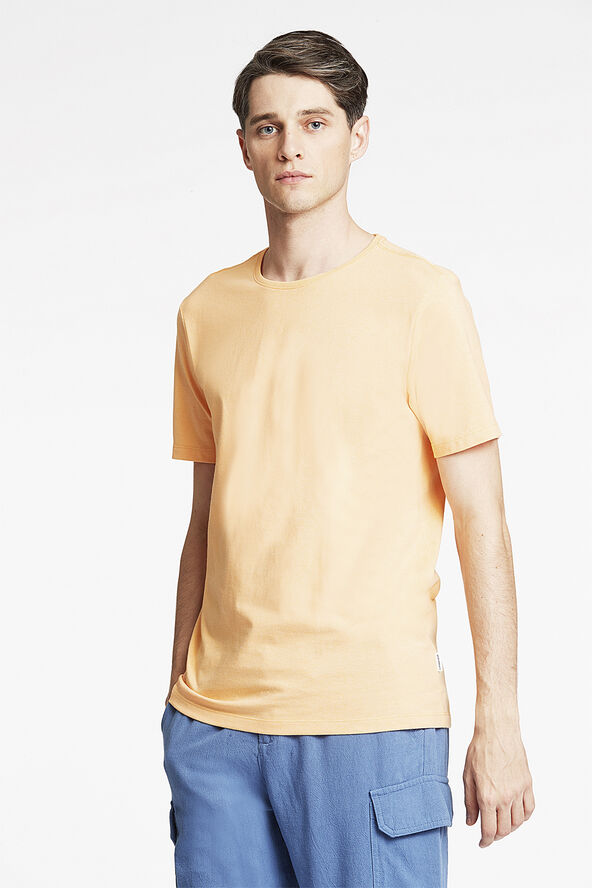 Lindbergh Mouliné o-neck tee S/S Faded mango mix
