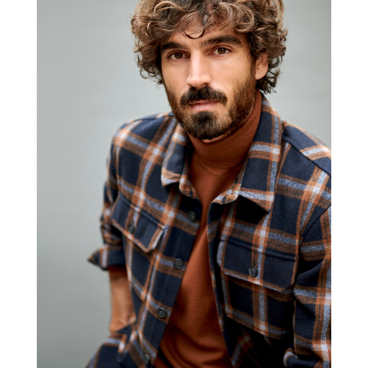COLEÇÕES LA REDOUTE<br>Suéter de gola alta em lã merino, fabricado na Europa