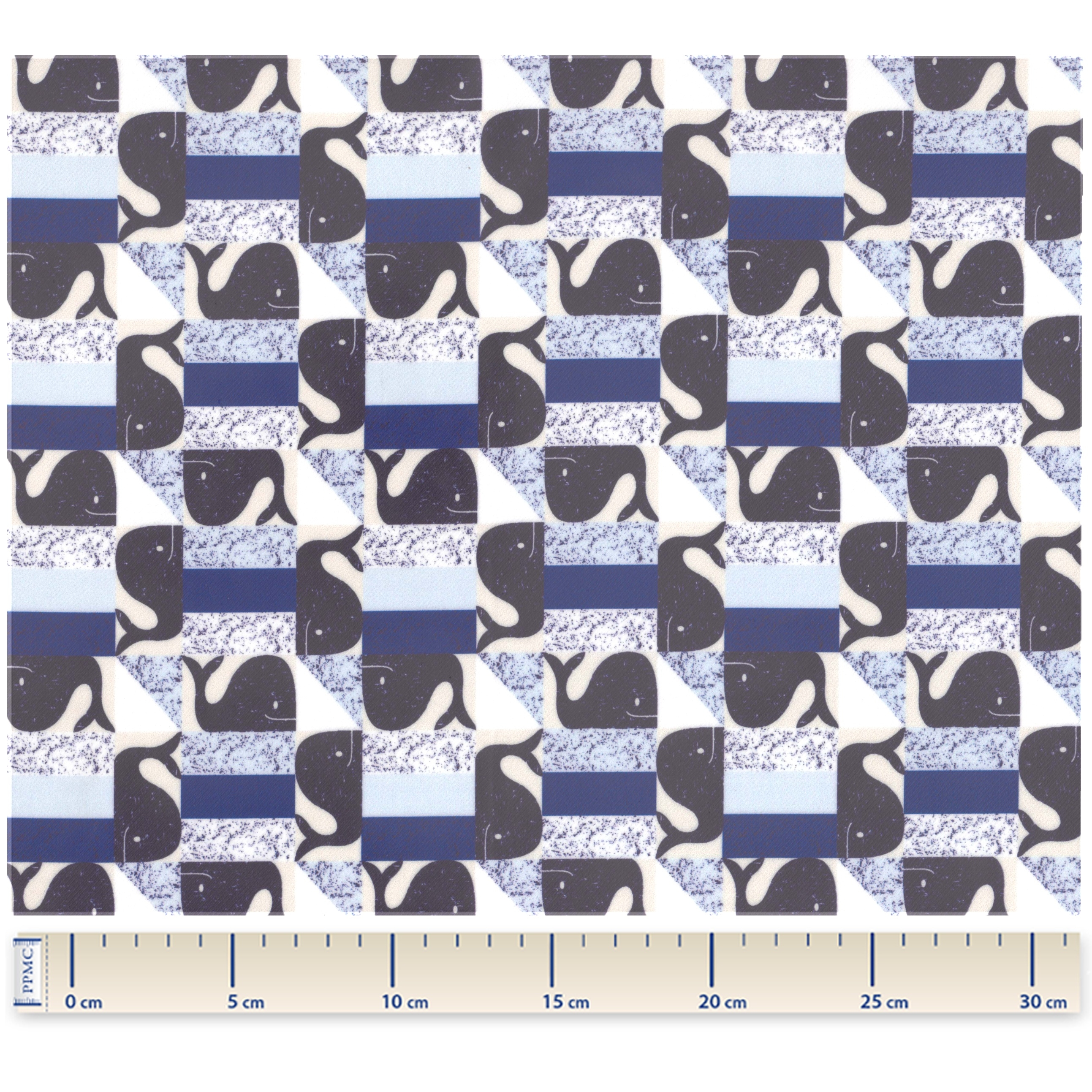 Coupon Tissu Enduit De 35Cm Baleino Bleu