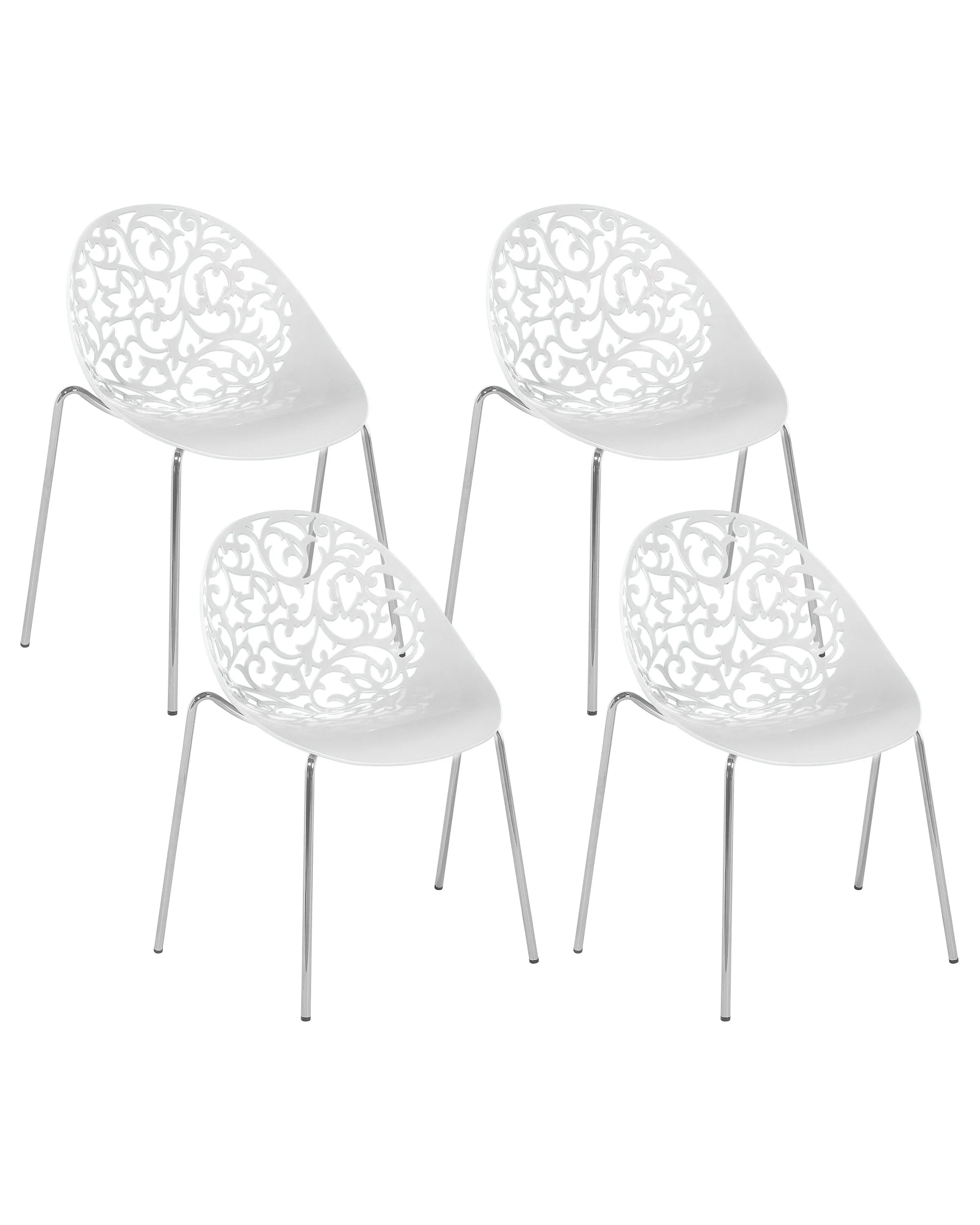 Set van 4 eetkamerstoelen MUMFORD Wit