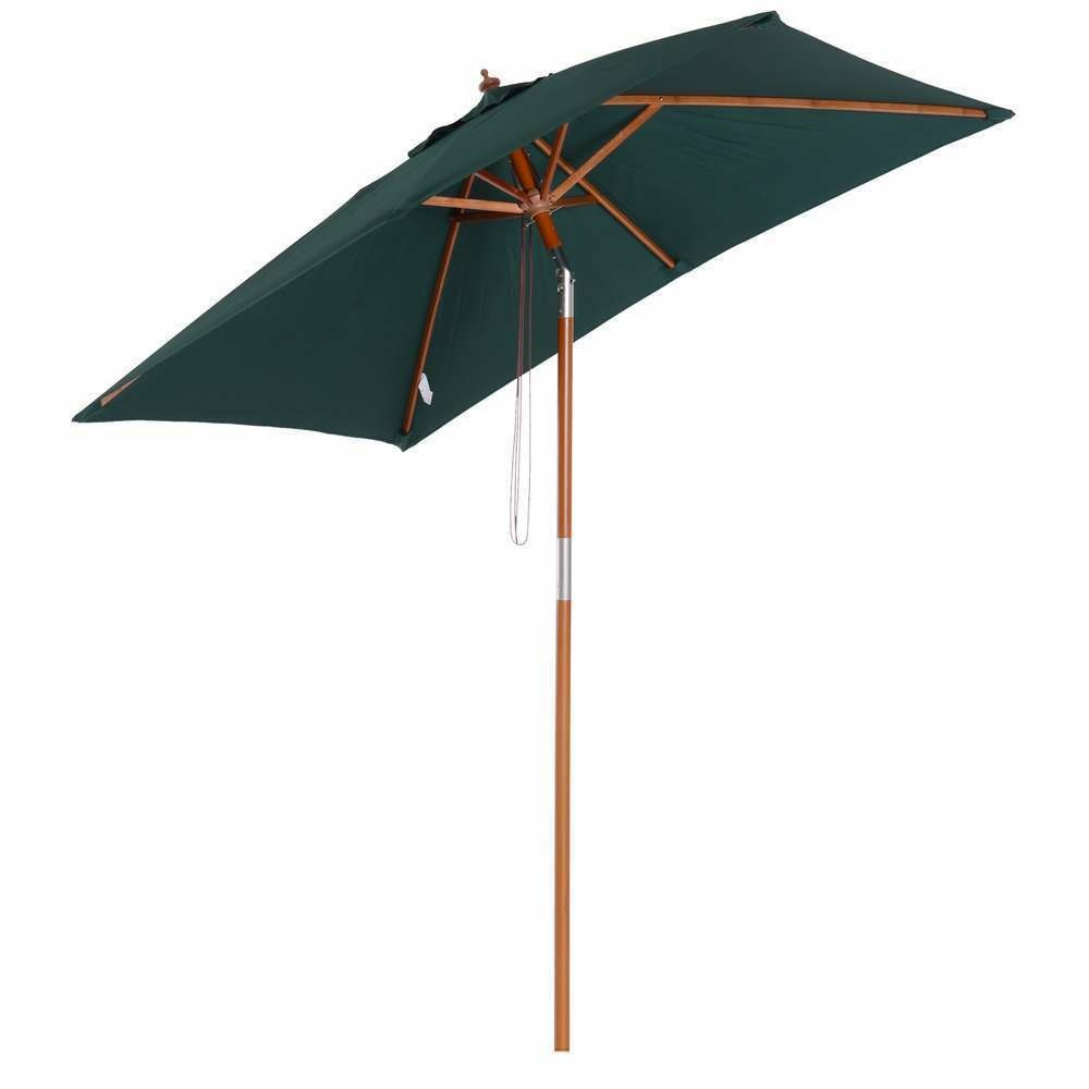 Parasol rectangulaire inclinable vert - 200x150x230cm