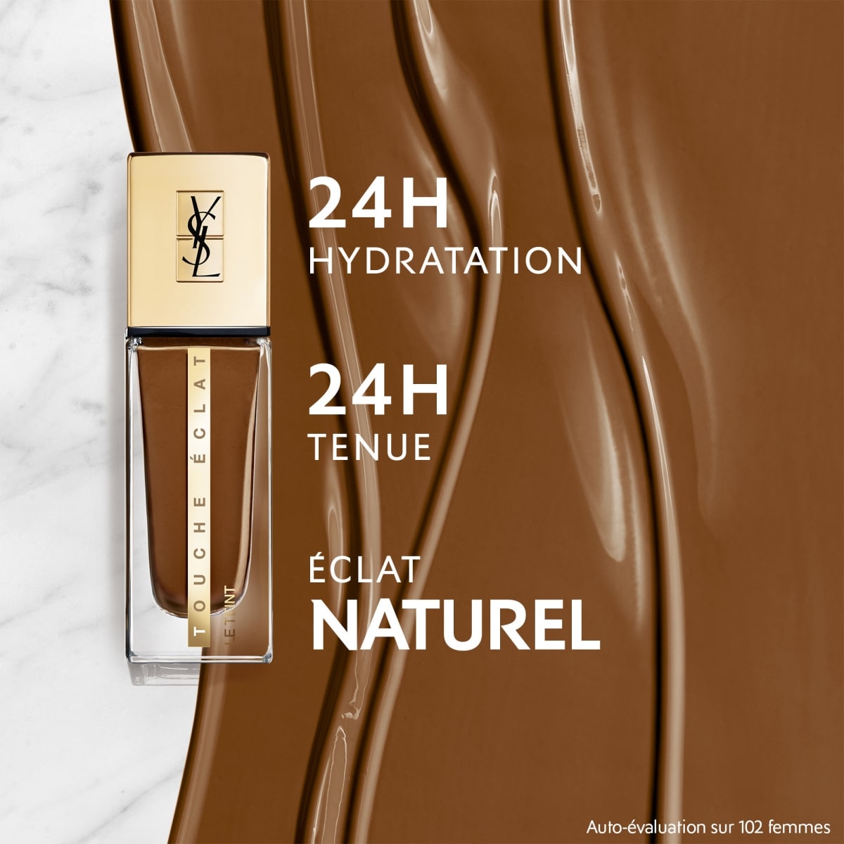 YVES SAINT LAURENT Touche Éclat Le Teint Fond de teint hydratant &  tenue 24H, naturel &  lumineux