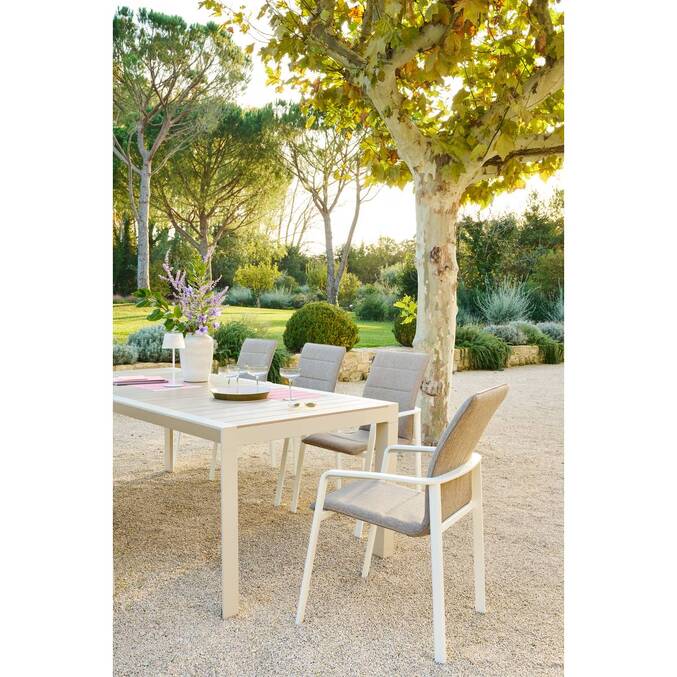 Table de jardin ÉVASION Effet bois Lin & Argile
