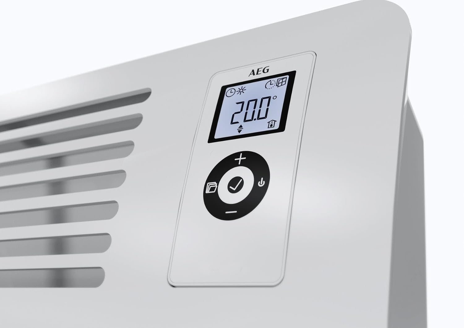 AEG Wandkonvektor WKL 2000 Comfort, Elektroheizung energiesparend, 2000 W für ca. 25 m², VDE geprüft, LCD Display, Wochenzeitschaltuhr, 120 Min. Timer, Silent Mode, 238720