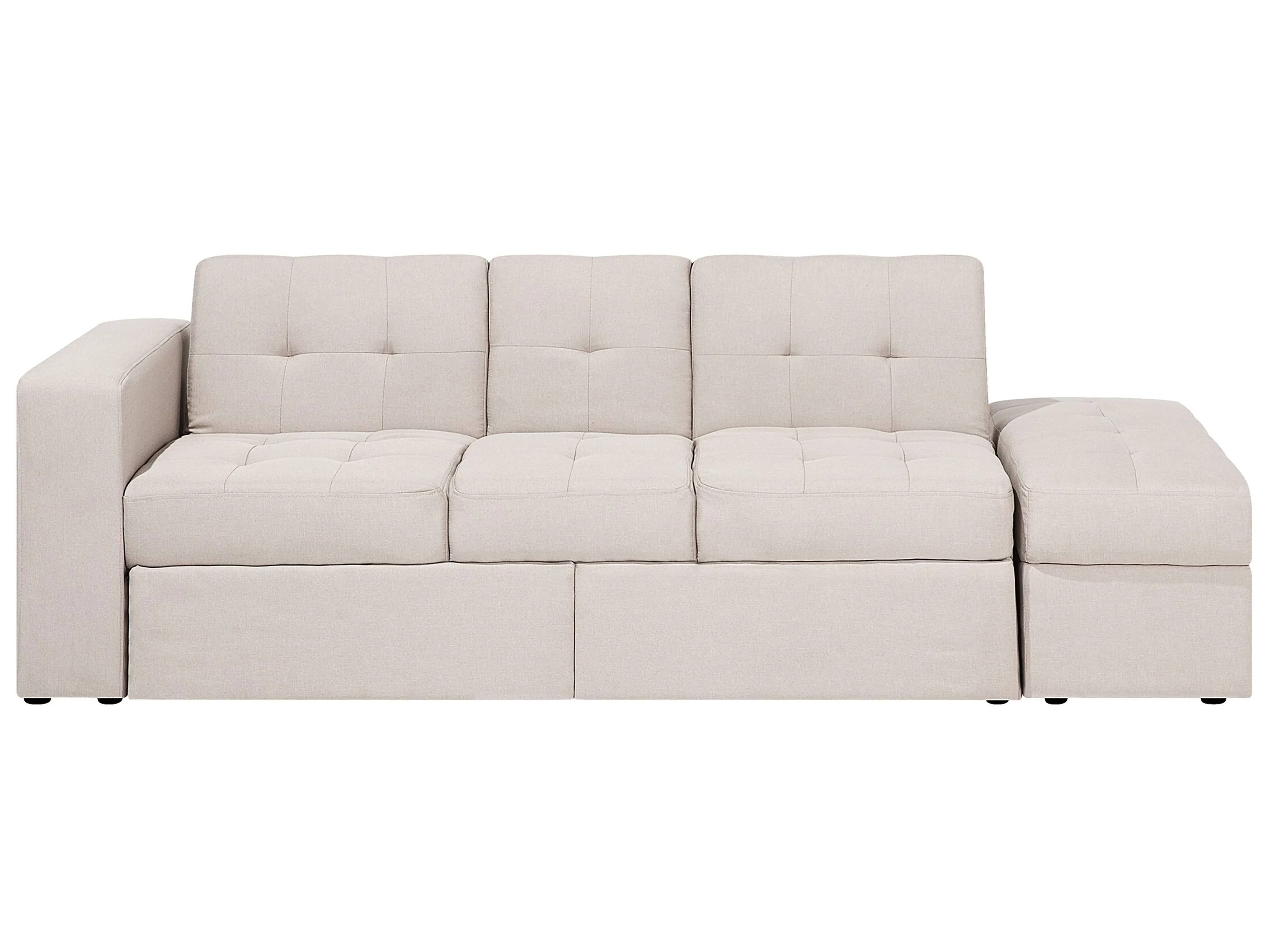 Slaapbank 3-zits FALSTER Stof Beige met opbergruimte