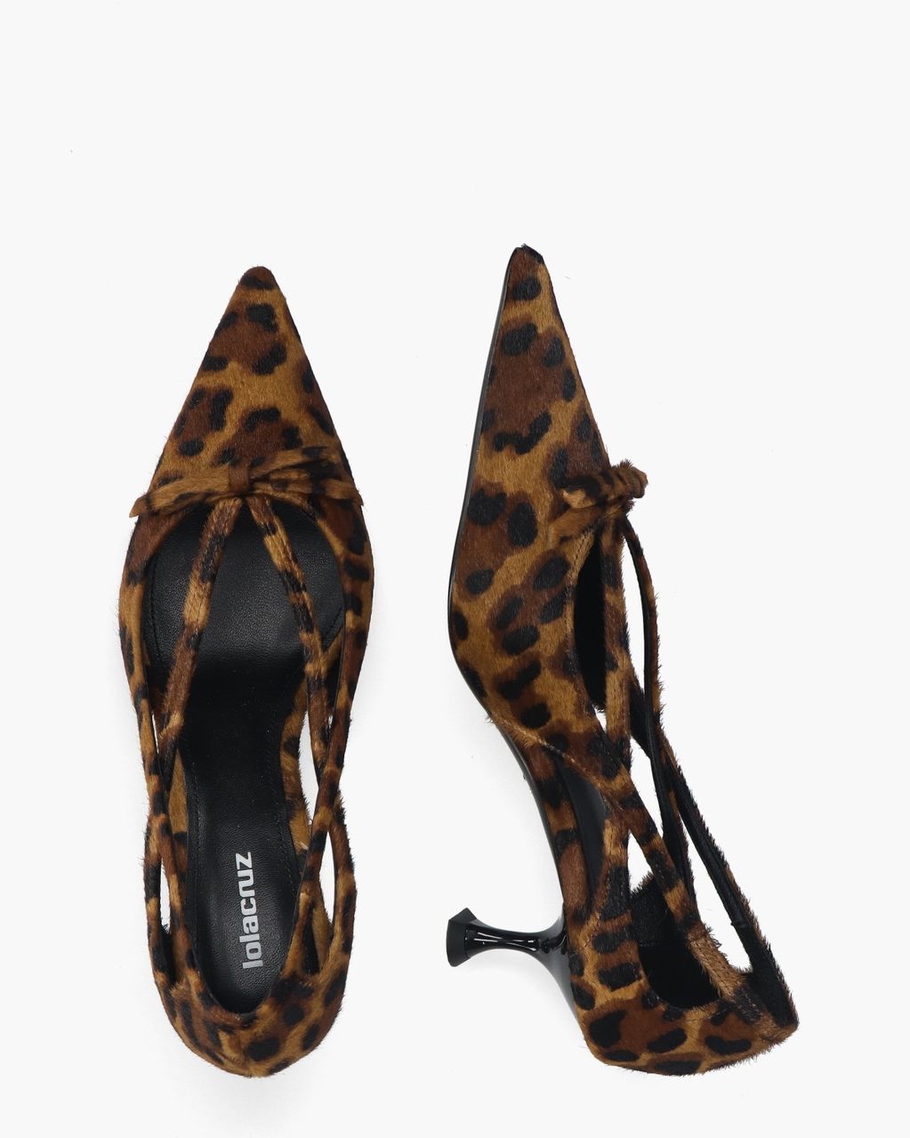Lola Cruz Navari Bruin/Zwart Dames Slingbackpumps