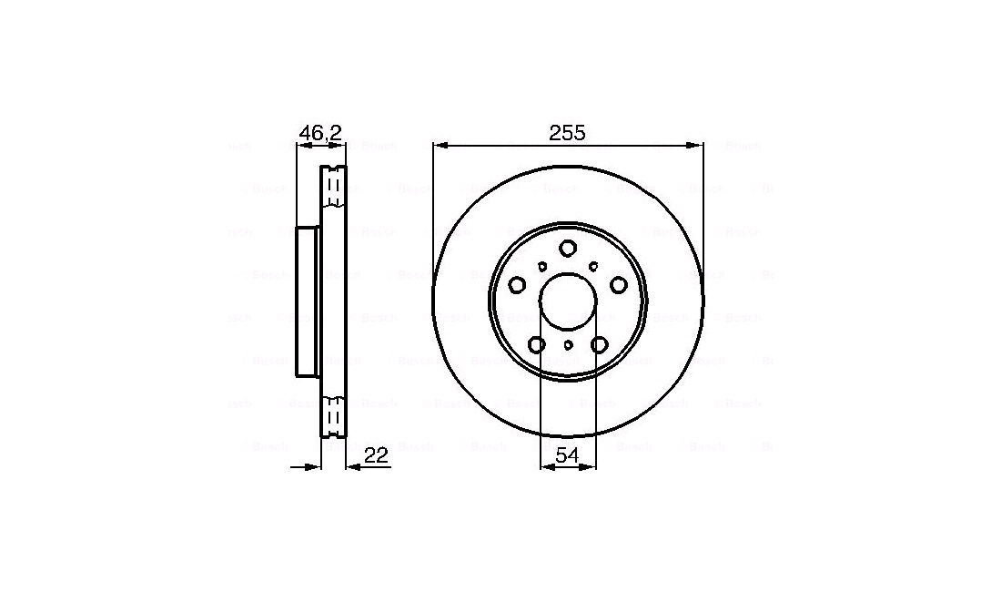 Bremseskive 255 x 22 mm
