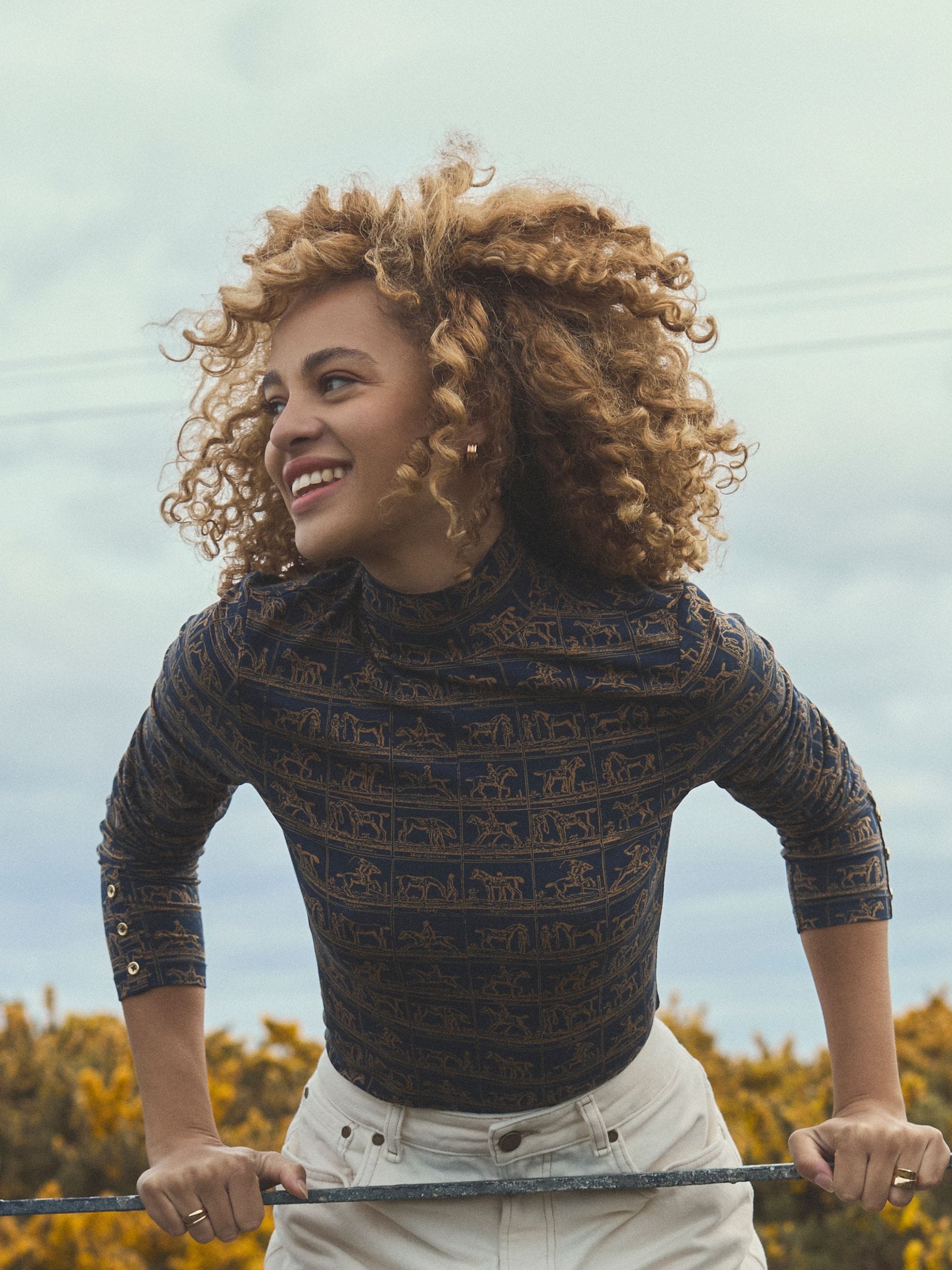 Joules - Hoogsluitende jersey top met lange mouwen