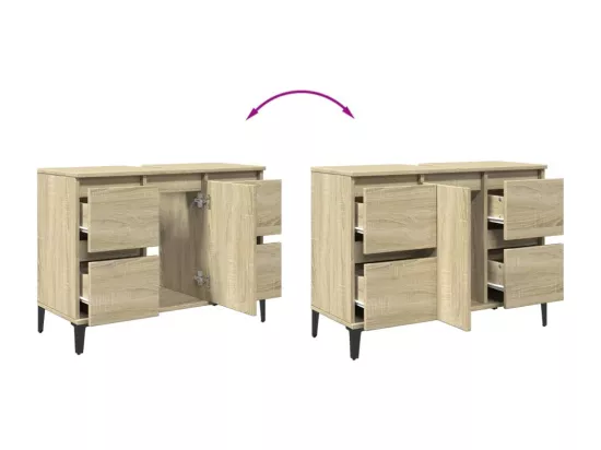 Meuble d'évier chêne sonoma 80x33x60 cm bois d'ingénierie
