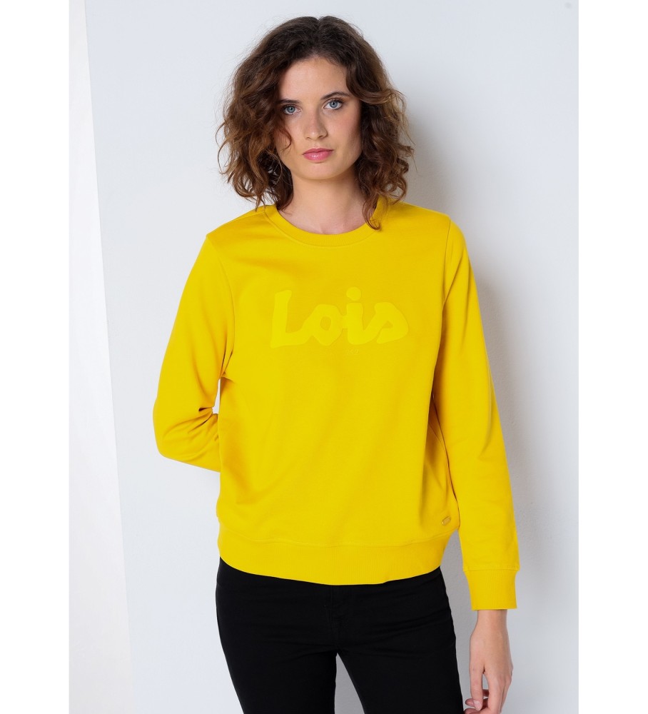 Moletom Lois com estampa puff amarelo